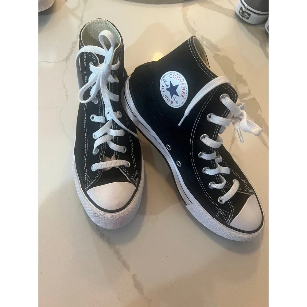 Converse Chuck Taylor All Star High Top Black White Sneakers 272855F Kids Size 6